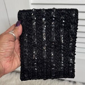 BLACK SEQUINED BAG